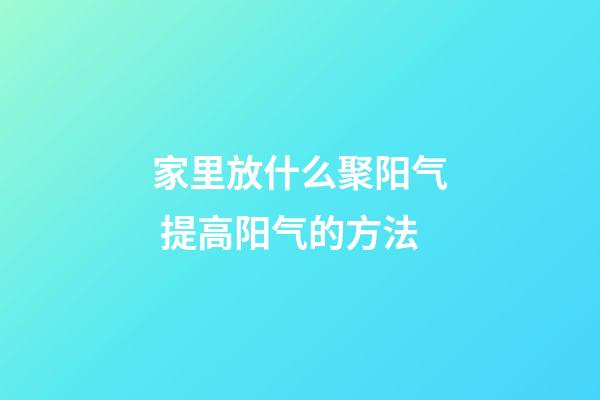 家里放什么聚阳气 提高阳气的方法